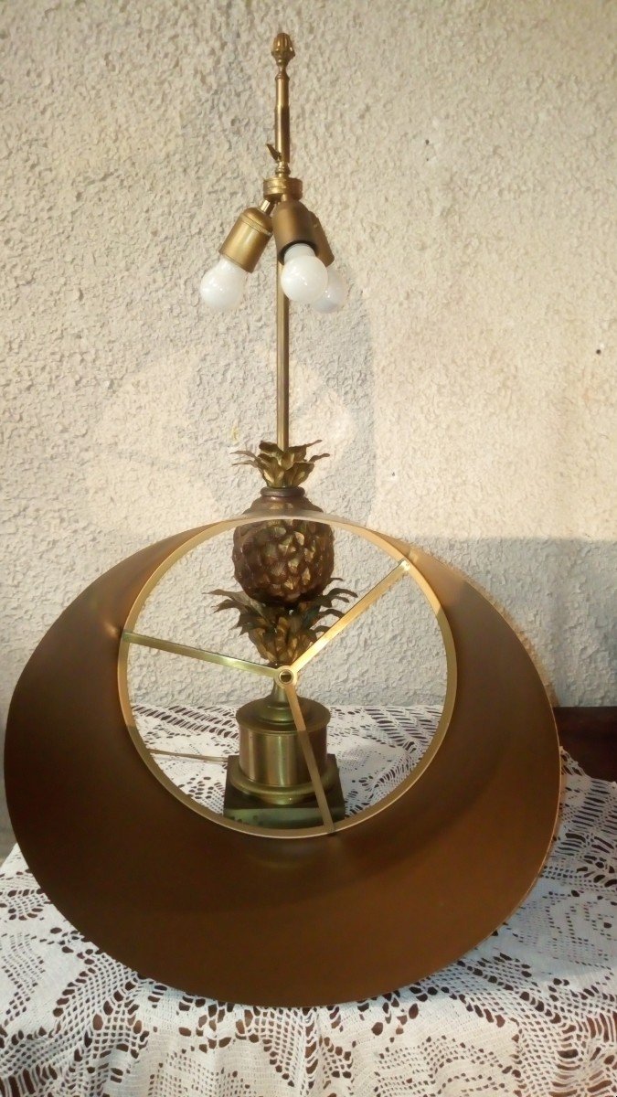 "Maison Charles"  grande lampe 'ananas', années 50.-photo-2