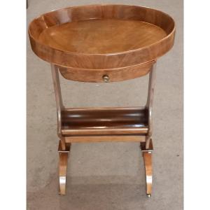 Small Mahogany Pedestal Table, From The Restoration Period.
