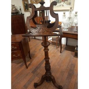 Rotating Tripod Lectern With Double Lyre Decoration. Mid-19th Century.