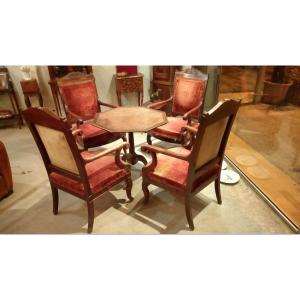 Suite Of Four Armchairs Stamped Janselme.