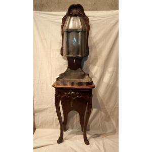 Fountain Cabinet, Walnut And Pewter, Languedoc 18th.