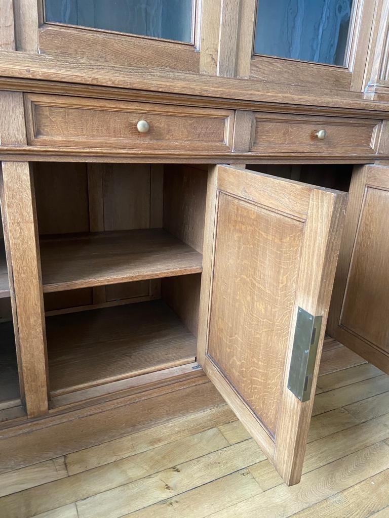 Library Period End XIXth  Oak Solid Original Glass Very Good  Condition-photo-1