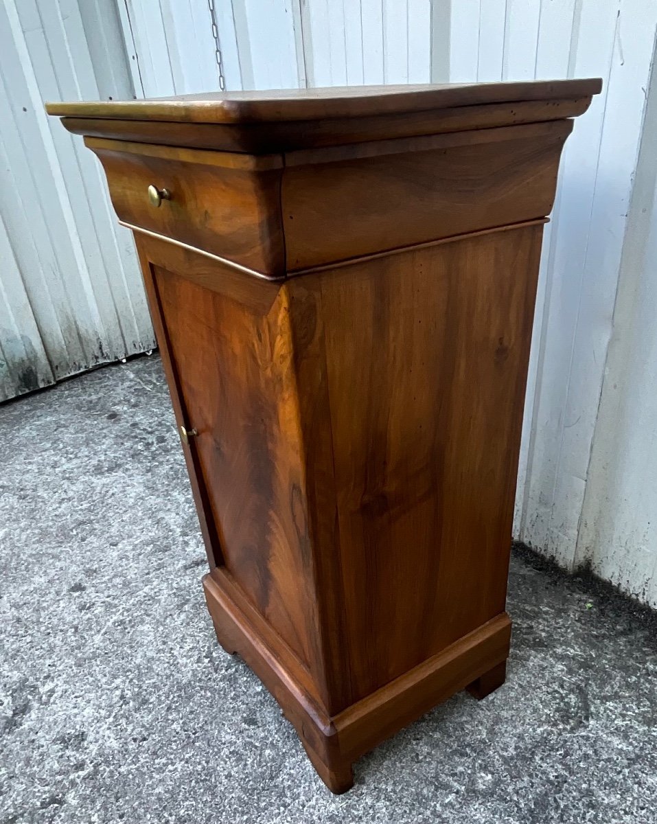 Louis Philippe Nightstand In Burr Walnut Mid 19th-photo-3