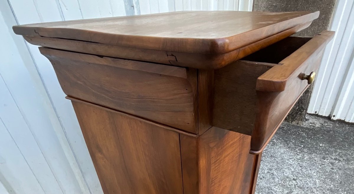 Louis Philippe Nightstand In Burr Walnut Mid 19th-photo-3