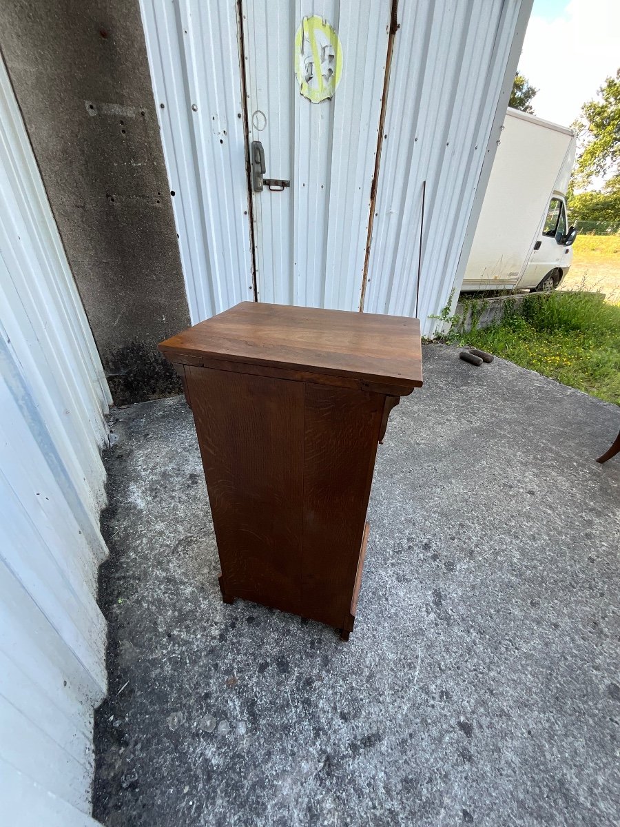 Louis Philippe Nightstand In Burr Walnut Mid 19th-photo-8