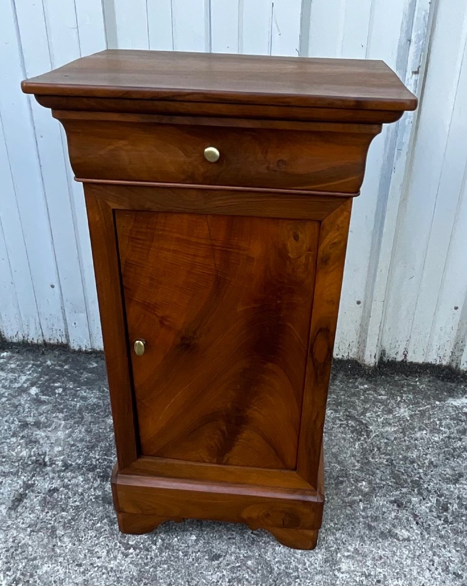 Louis Philippe Nightstand In Burr Walnut Mid 19th