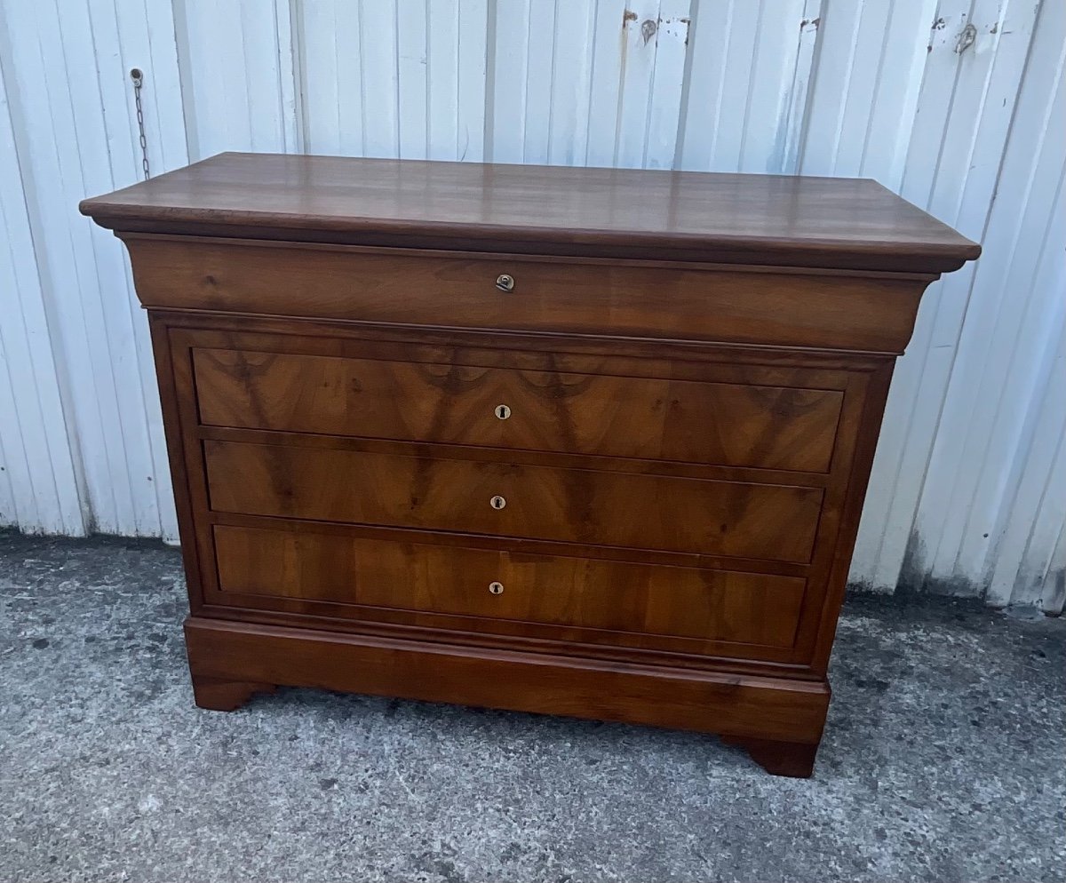 Commode Louis Philippe milieu 19ème, ronce de noyer