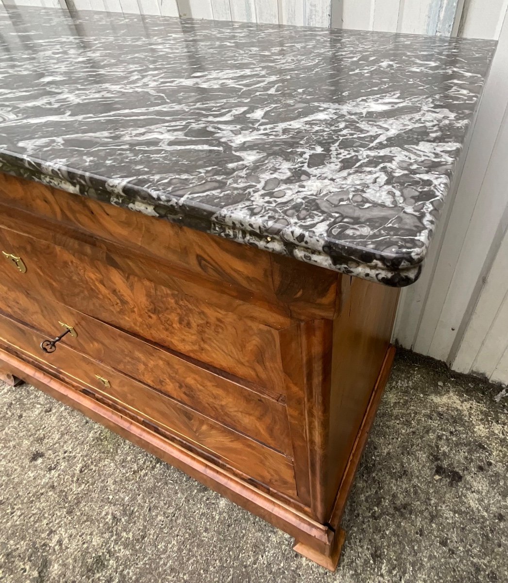 Louis-philippe Burl Walnut Chest Of Drawers – Mid-19th Century-photo-2