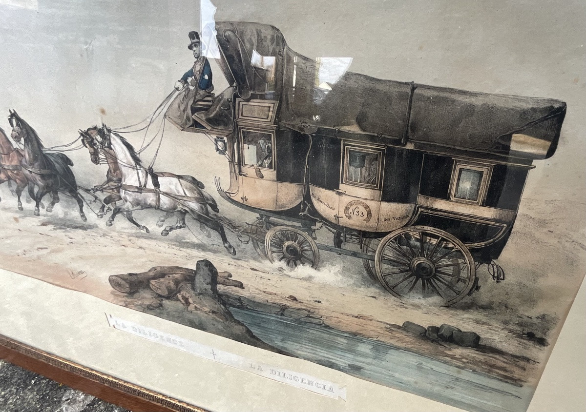 Five-horse Coach, Signed Adam, Late 19th Century-photo-4