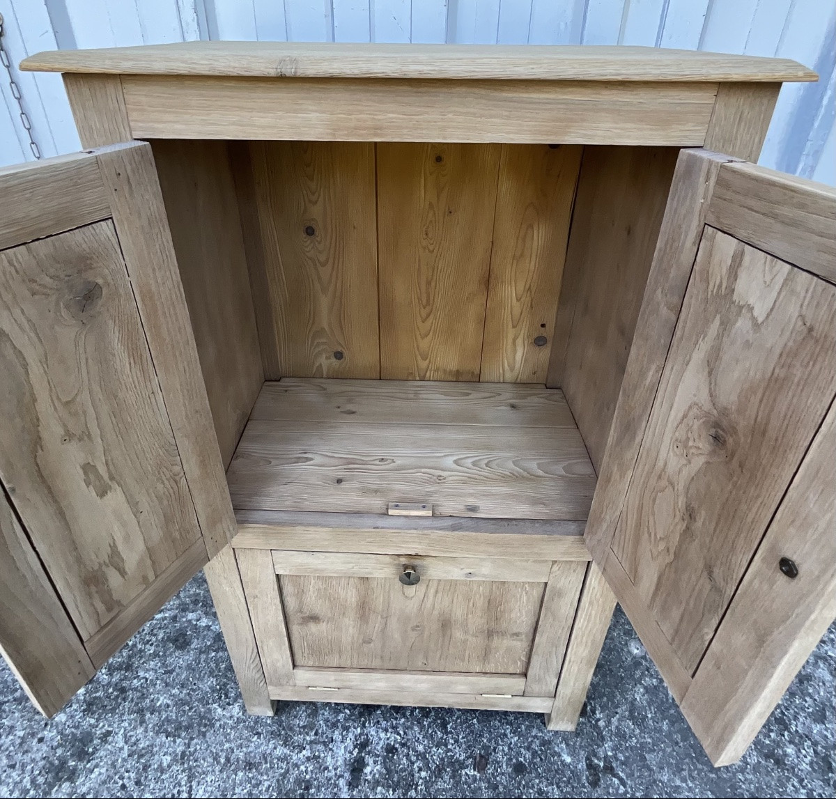 Meuble de rangement en chêne massif – Style campagnard contemporain-photo-2