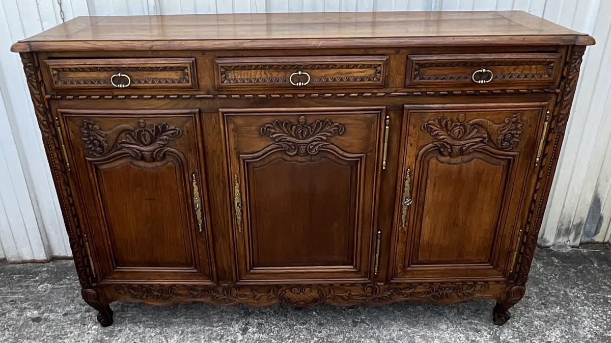 Enfilade Louis XV en Chêne Massif campagnard, Époque XIXe Siècle 
