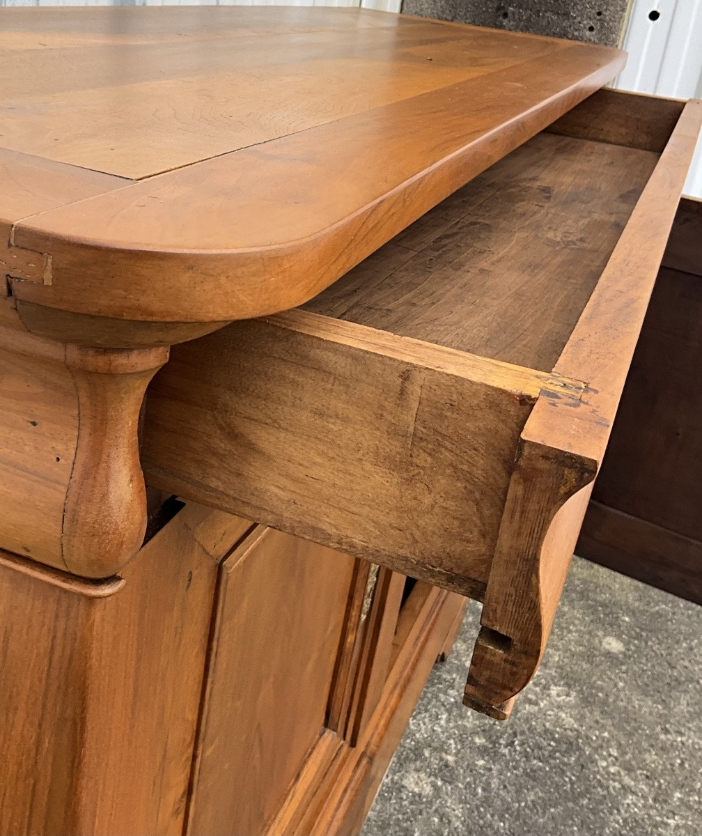 Buffet bas en noyer massif, style Louis-Philippe, fin XIXᵉ-photo-6