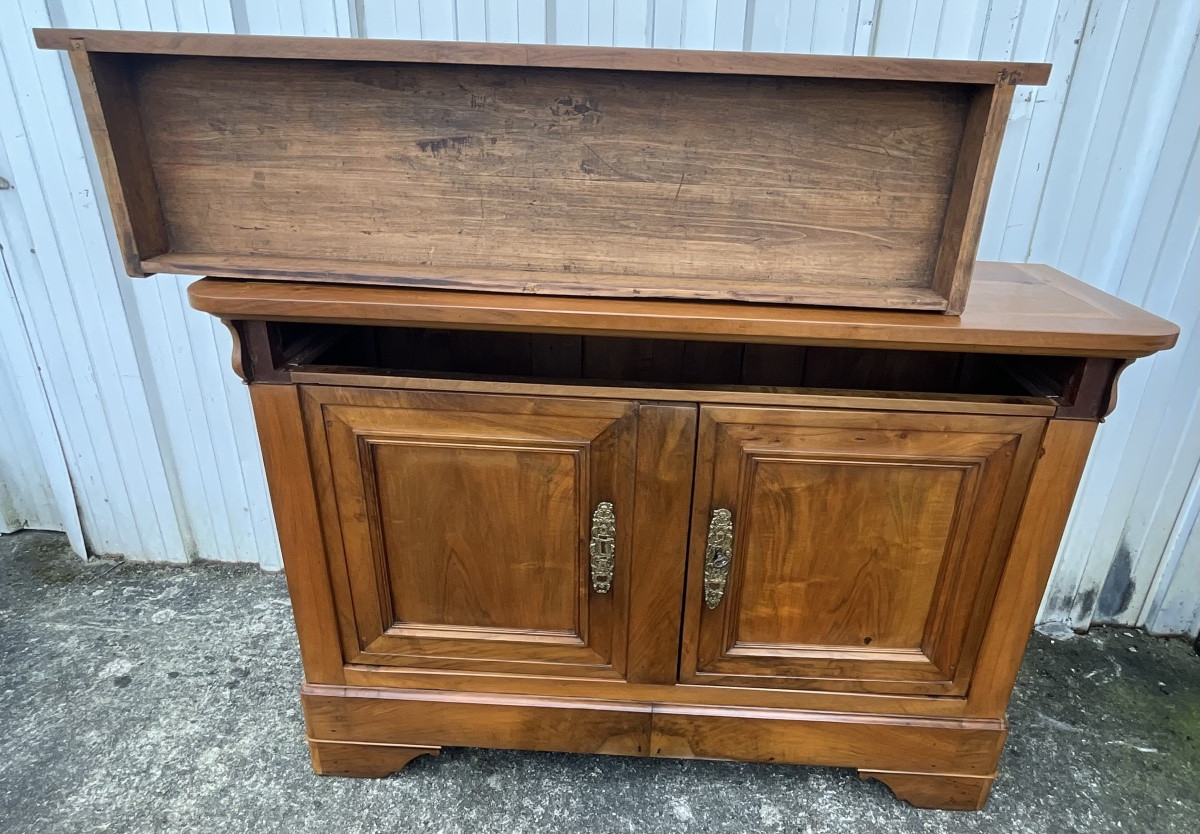 Buffet bas en noyer massif, style Louis-Philippe, fin XIXᵉ-photo-7