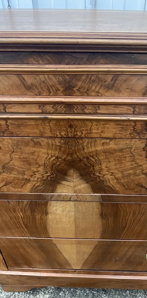 Chest Of Drawers In Walnut And Burr Walnut, Late 19th Century-photo-2