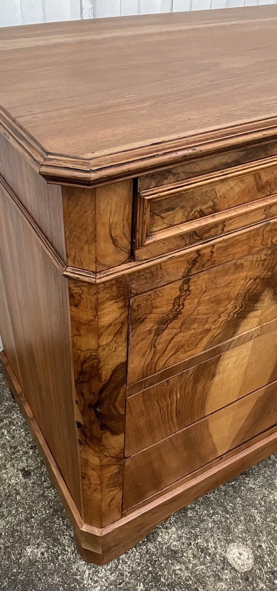 Chest Of Drawers In Walnut And Burr Walnut, Late 19th Century-photo-4