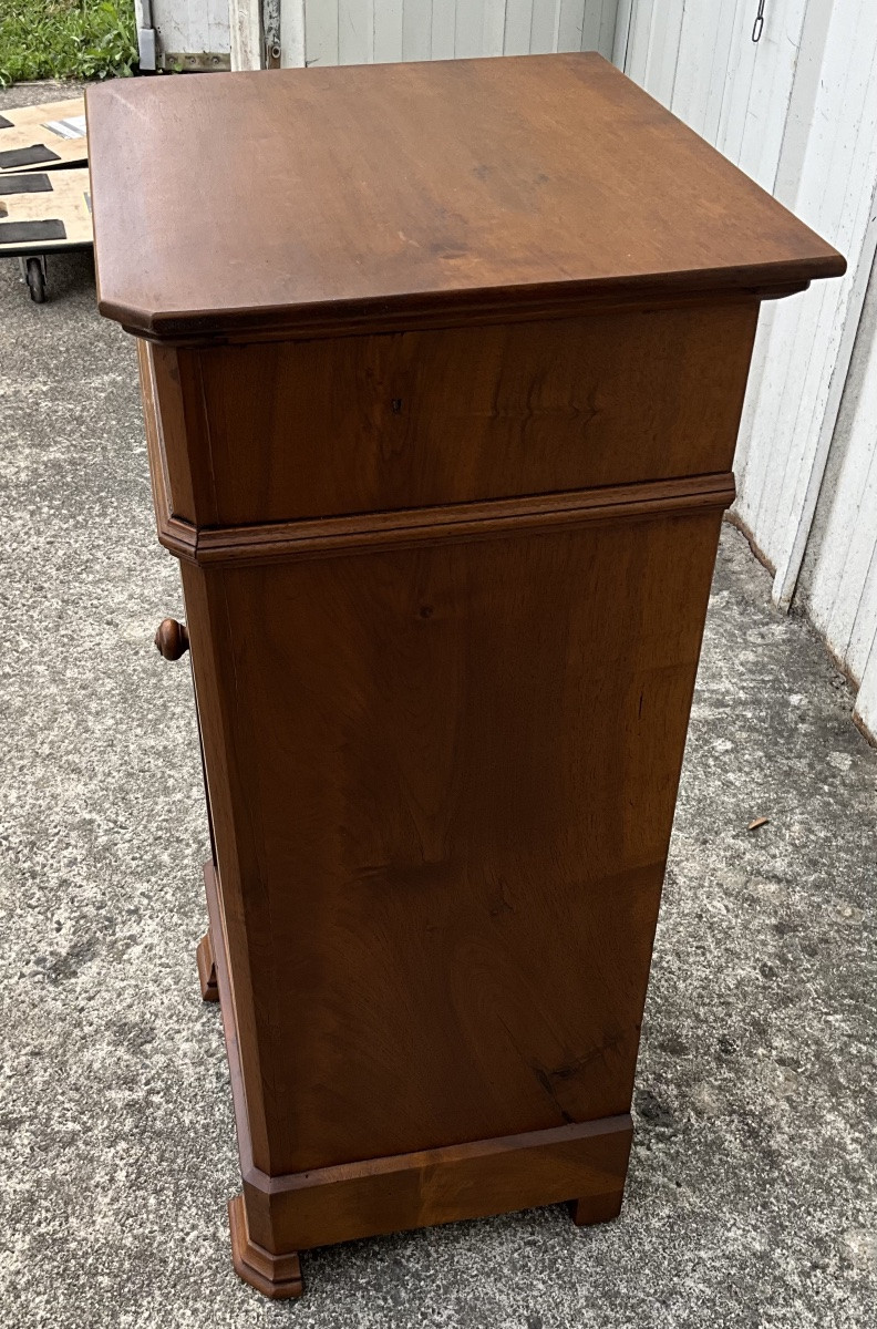 Table de chevet Louis-Philippe en noyer, fin XIXe siècle-photo-3