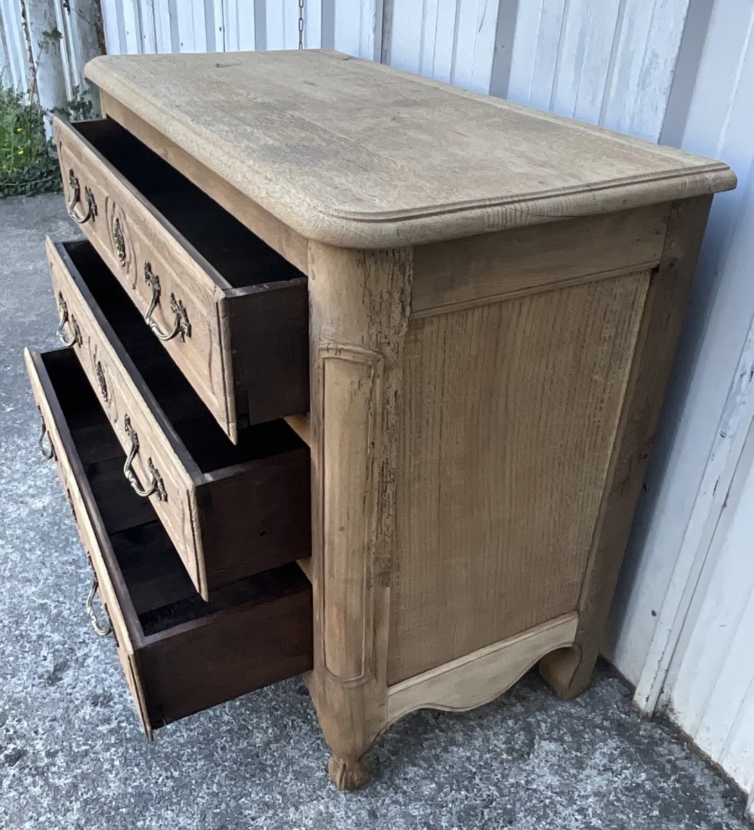 Louis XV Chest Of Drawers In Solid Oak, Late 18th Century-photo-7