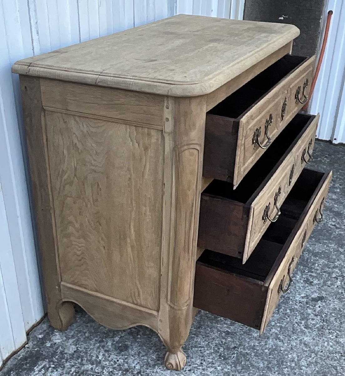 Louis XV Chest Of Drawers In Solid Oak, Late 18th Century-photo-8