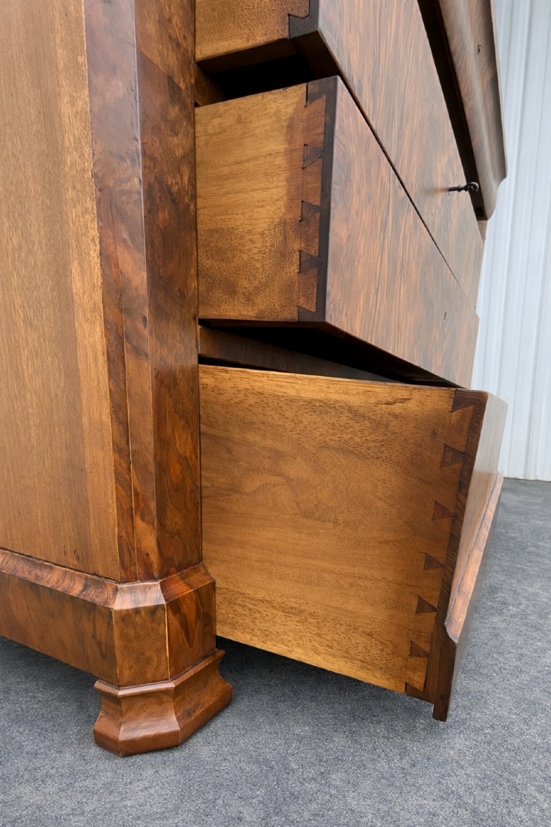 Commode Louis-Philippe en ronce de noyer  France, milieu du XIXᵉ siècle-photo-3