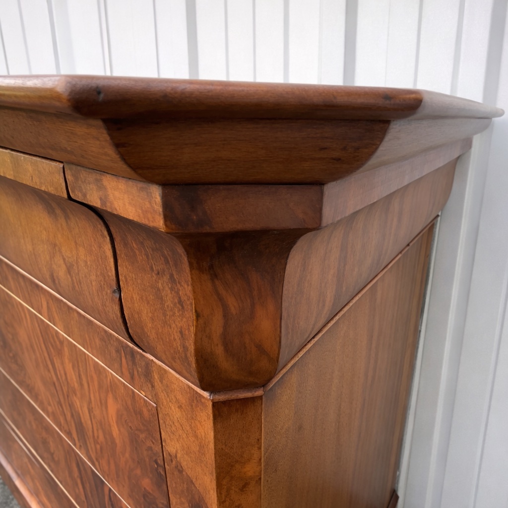 Commode Louis-Philippe en ronce de noyer  France, milieu du XIXᵉ siècle-photo-7