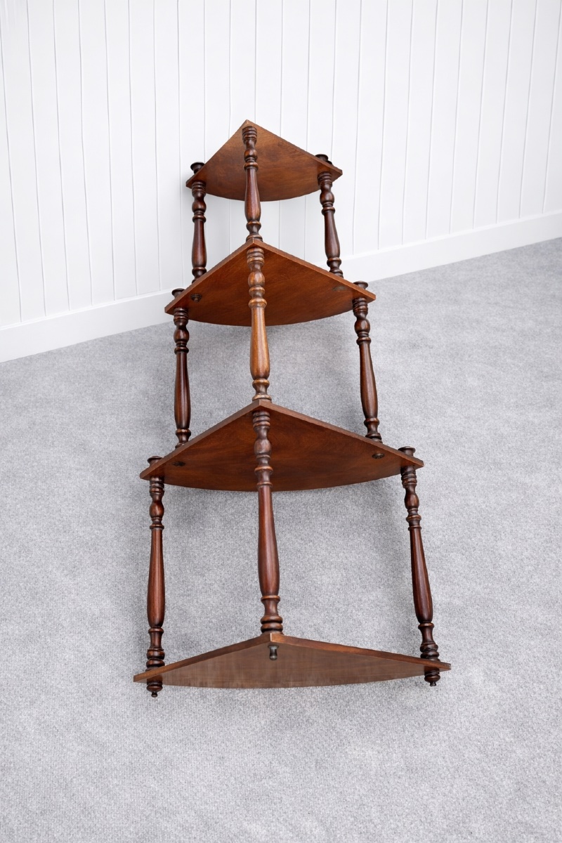 Pair Of Hanging Corner Brackets, Louis-philippe Style, Light Mahogany, Late 19th Century-photo-4