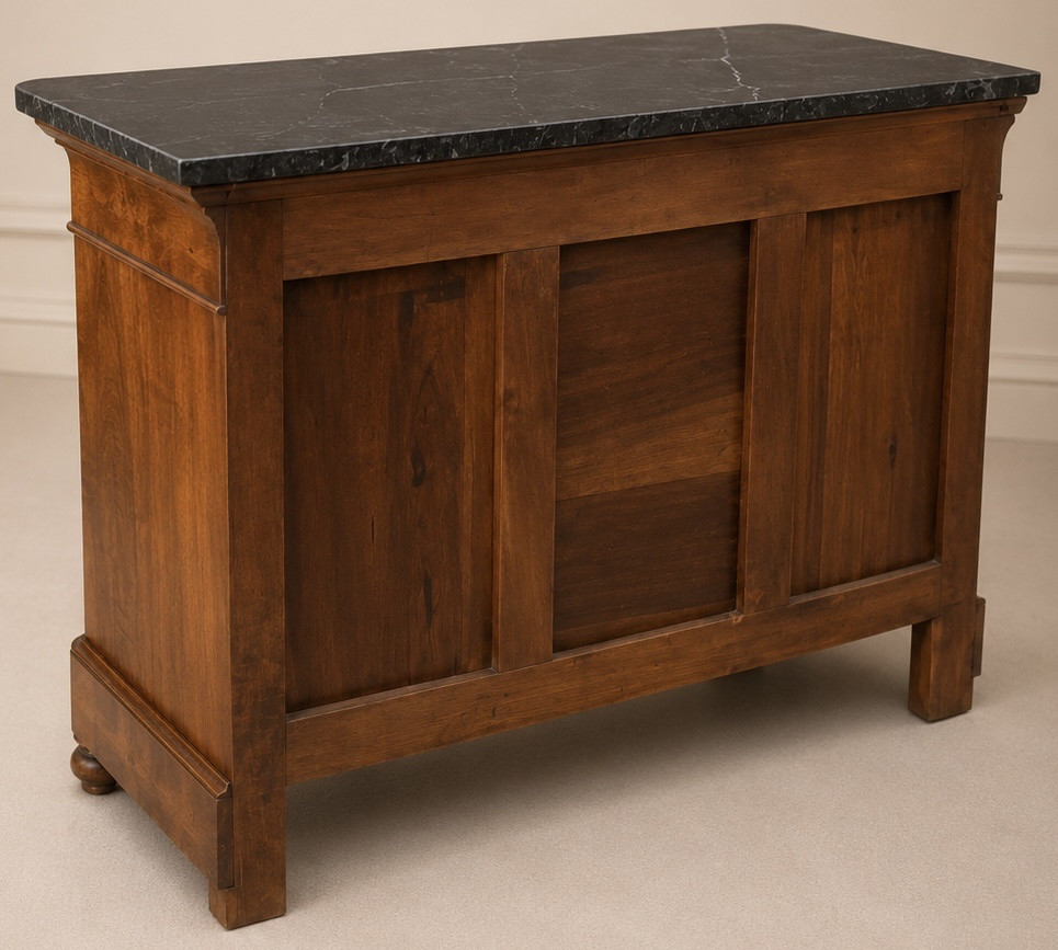 Commode Louis-Philippe en Ronce de Noyer  Époque milieu XIXe siècle-photo-4