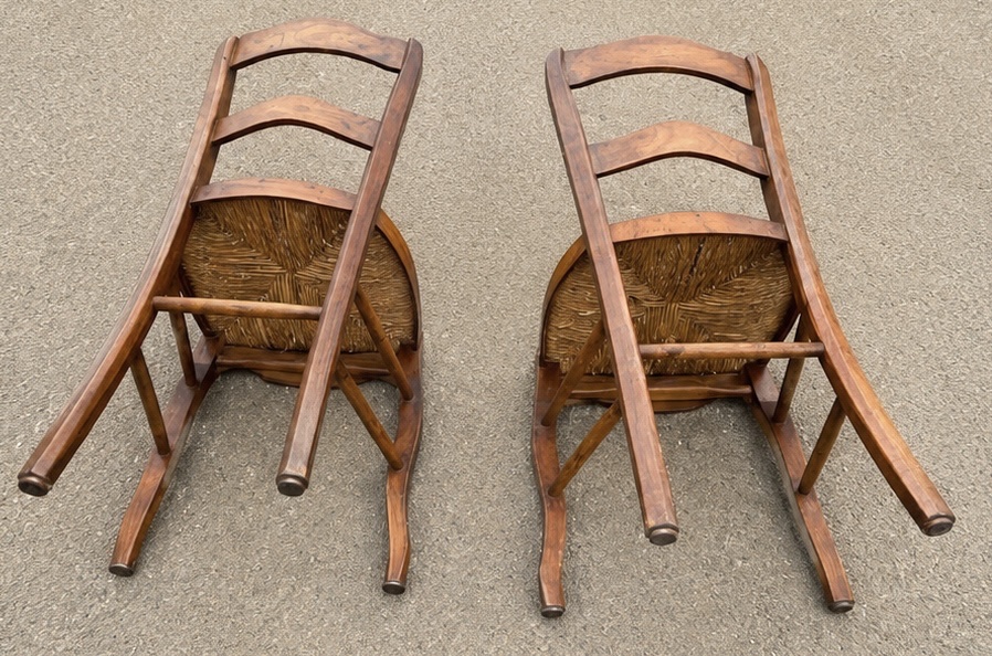 Pair Of Cherry Wood Chairs In The Louis-philippe Style, Early 20th Century, Circa 1910-photo-4