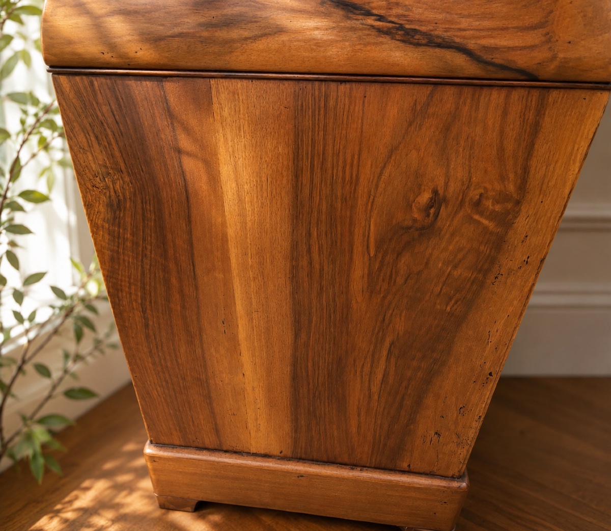 Commode d’époque Louis-Philippe en ronce de noyer, milieu du XIXe siècle-photo-3
