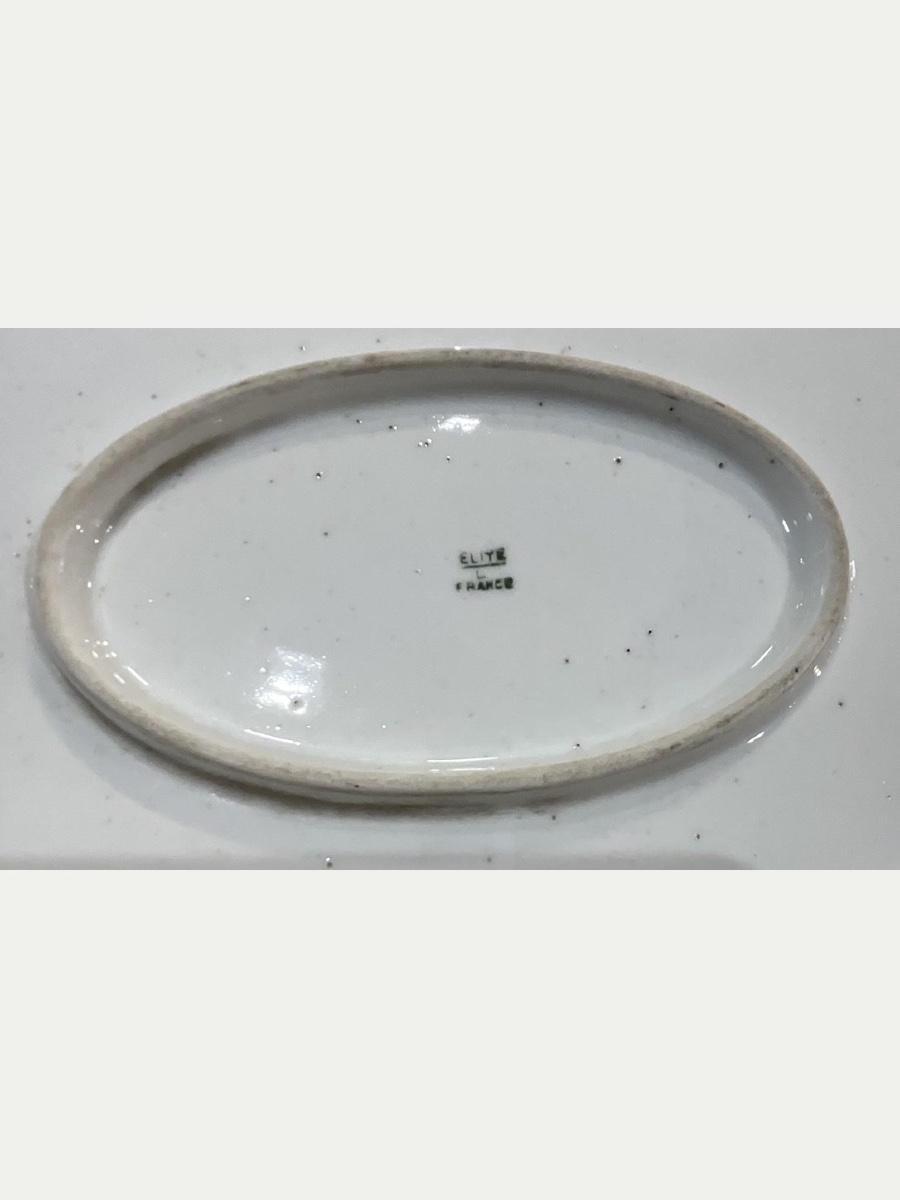 Oval Limoges Porcelain Serving Platter, Marked “elite / L / France”-photo-4