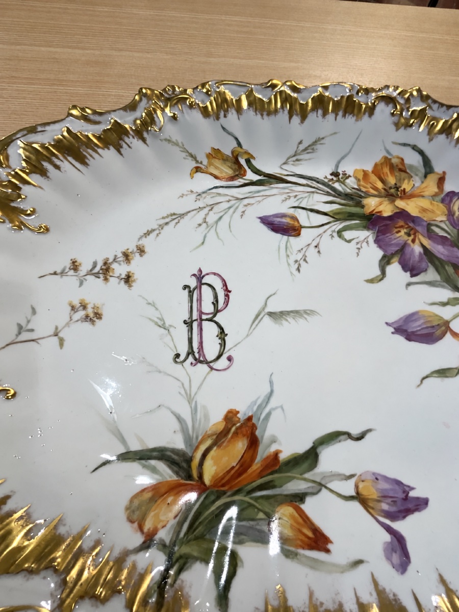 Oval Limoges Porcelain Serving Platter, Marked “elite / L / France”-photo-3