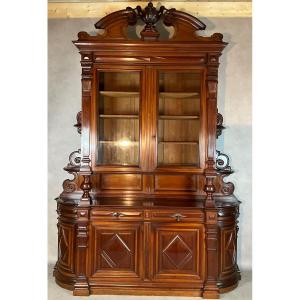 Large French Presentation Buffet Solid Mahogany 19th Century