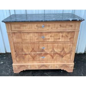 French Chest Of Drawers Style Louis Philippe Four Drawers Bleached Cherry Late 19th Century