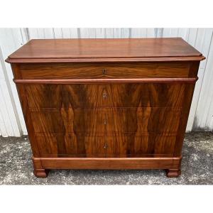 French Chest Of Drawers Louis Philippe Burr Walnut Late 19th