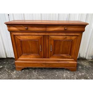 French Low Buffet Louis Philippe Solid Walnut Mid 19th