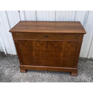 Commode Louis-Philippe en Ronce de Noyer – Fin XIXe