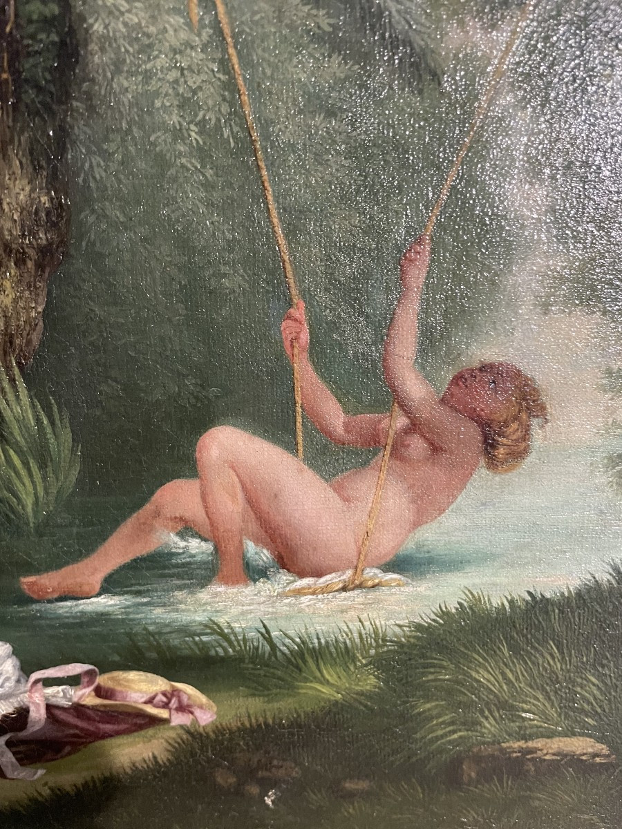 Painting "young Woman On A Swing" By Pera-photo-2