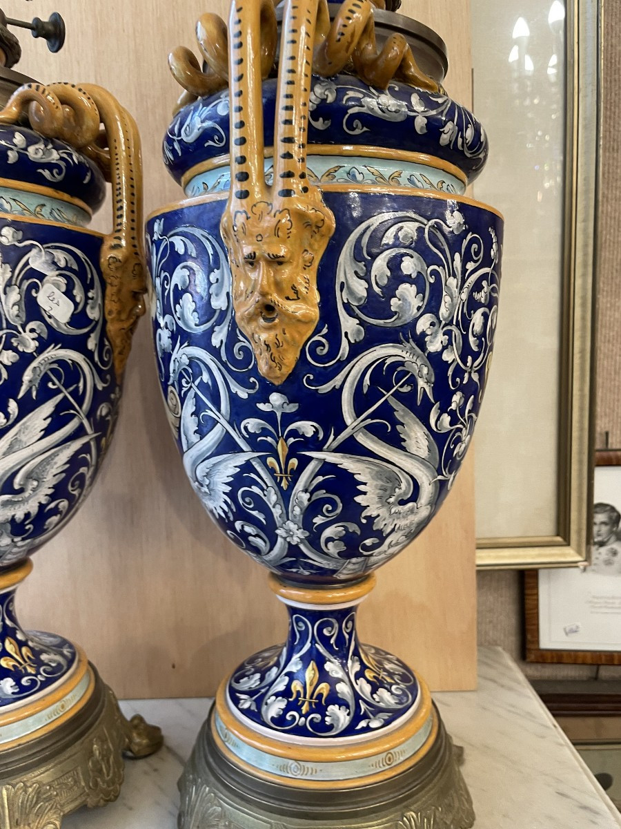 Pair Of Earthenware Lamps From Blois-photo-3