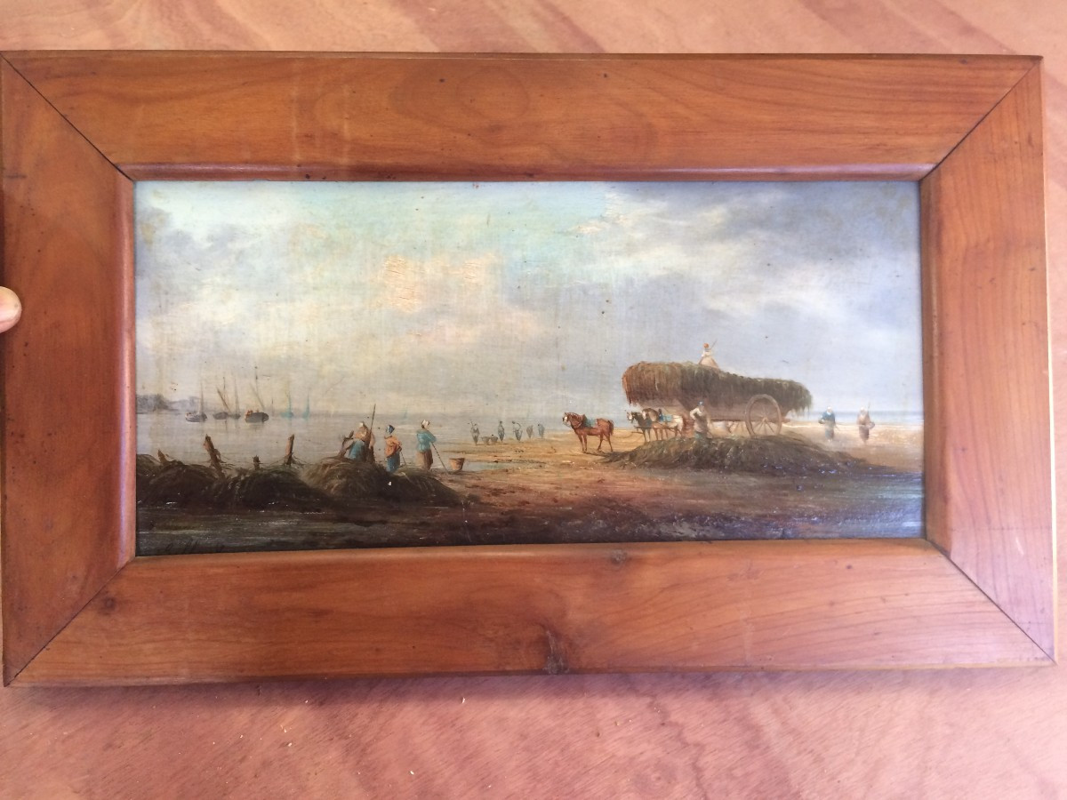 Peinture "Ramassage du goémon '-photo-2