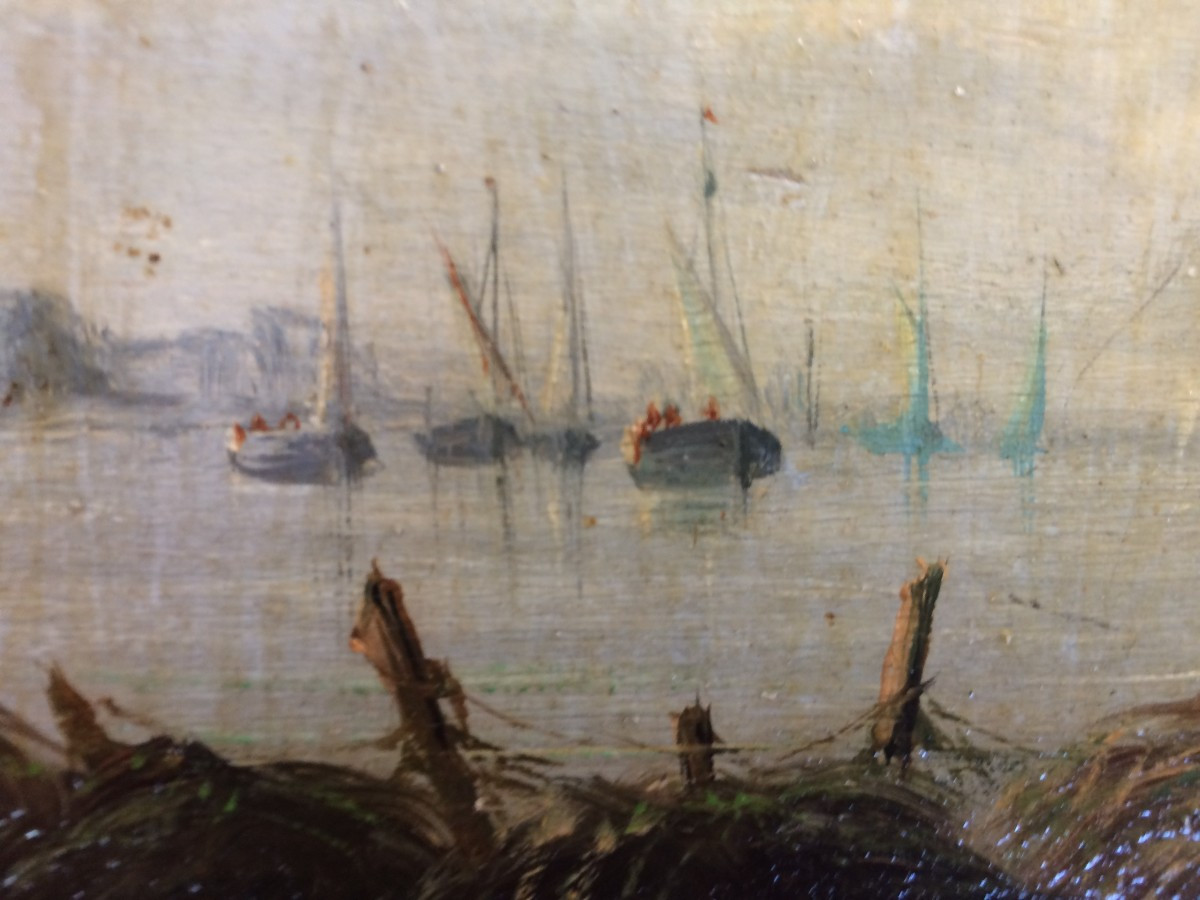 Peinture "Ramassage du goémon '-photo-3