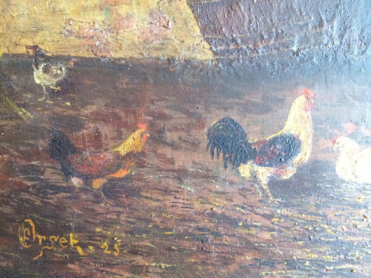 Painting Of Hens And Chicks By Orset-photo-3