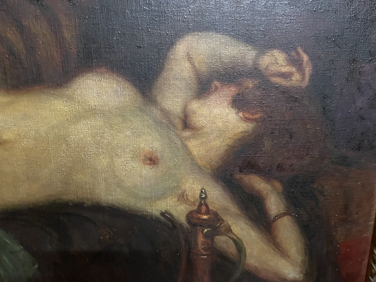 Femme Nue Sur Un Lit,by H.vincent Anglade-photo-1