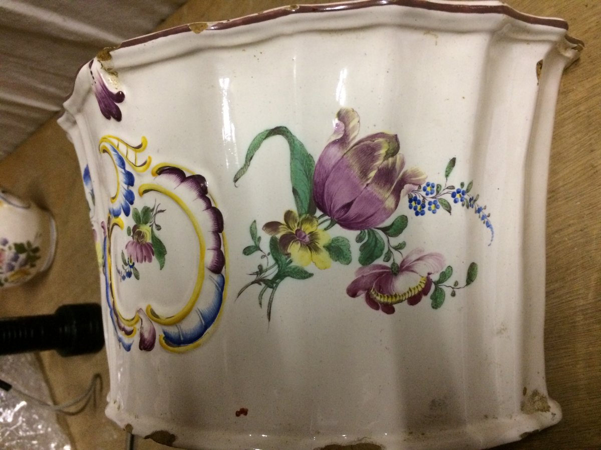 Bouquetière faience XVIII ème-photo-4