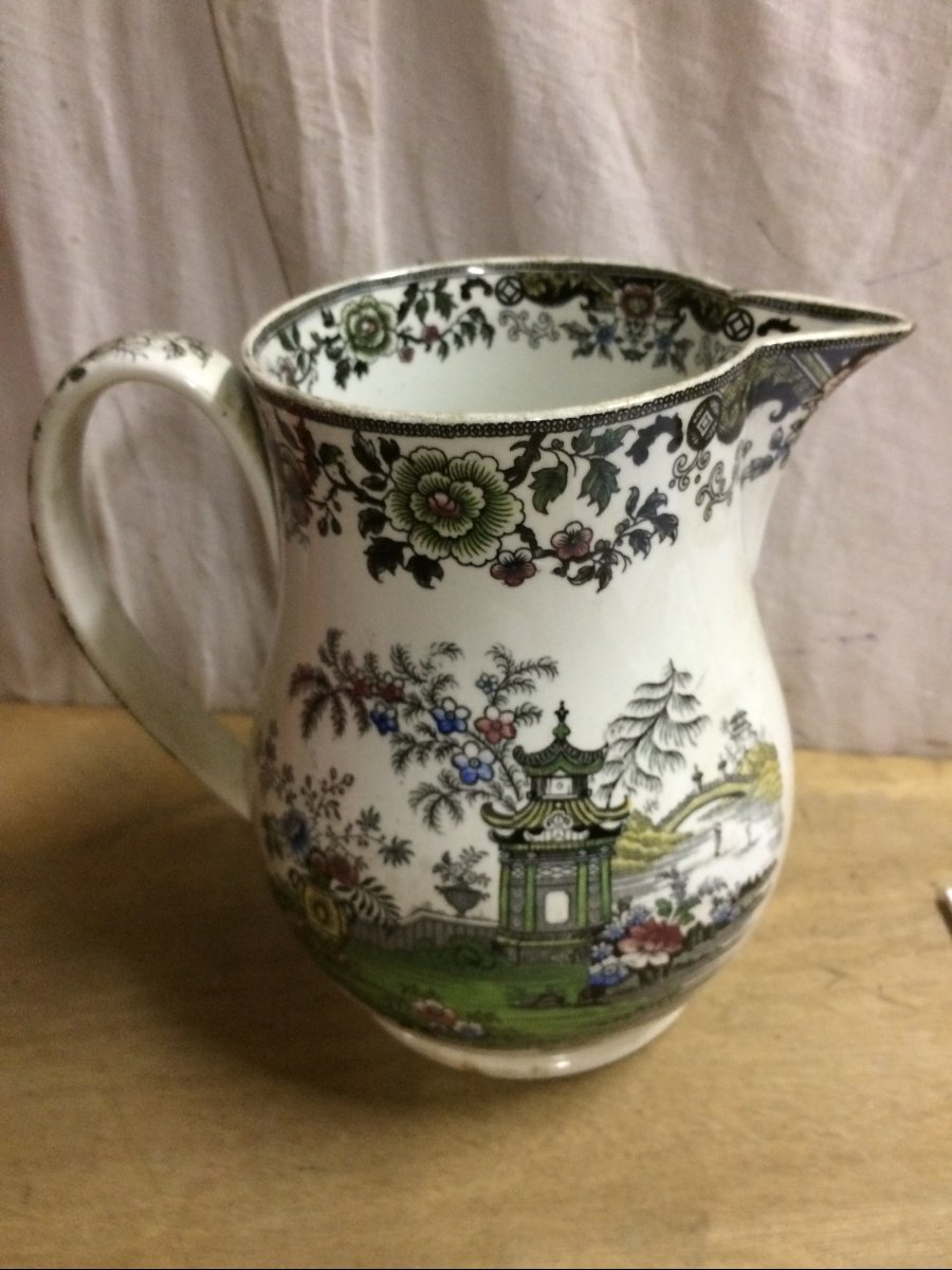 Creil And Montereau Earthenware Pitcher