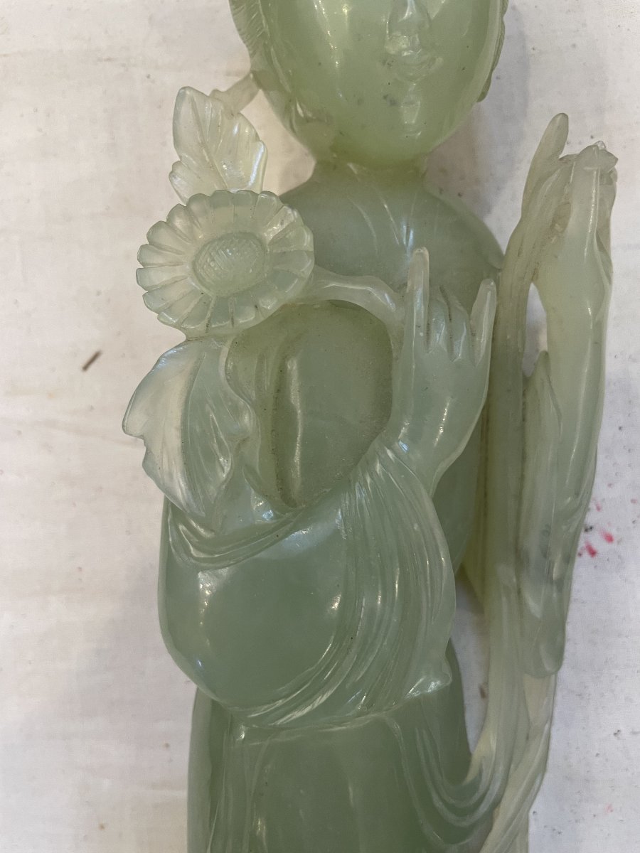 Sculpture de femme en jade /jadéite -photo-1