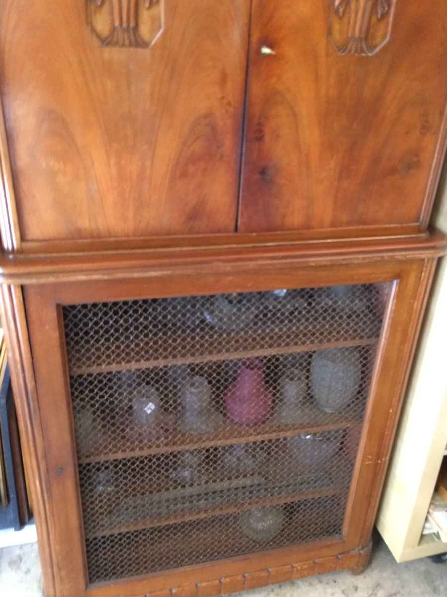 Vitrine deux corps en acajou-photo-2