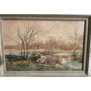 Aquarelle par Auguste ALLONGE  (1833/1898)