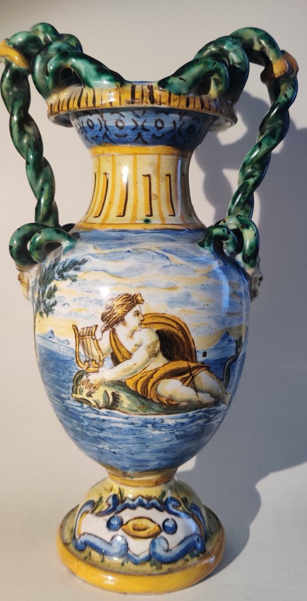 Pair Of Italian Majolica Vases-photo-1