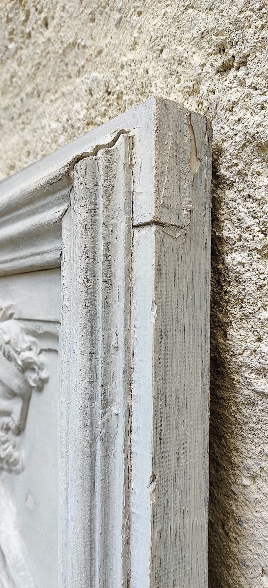 Large Panel Treated In Bas-relief, Patinated Plaster, 19th Century-photo-4