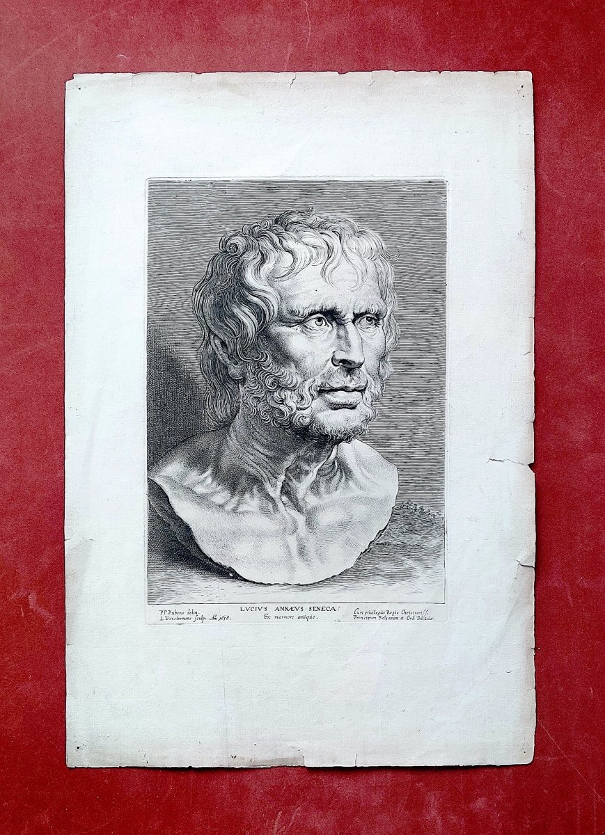 4 gravures libres d'après Rubens " Personnages antiques",  d'époque XVII ème -photo-2