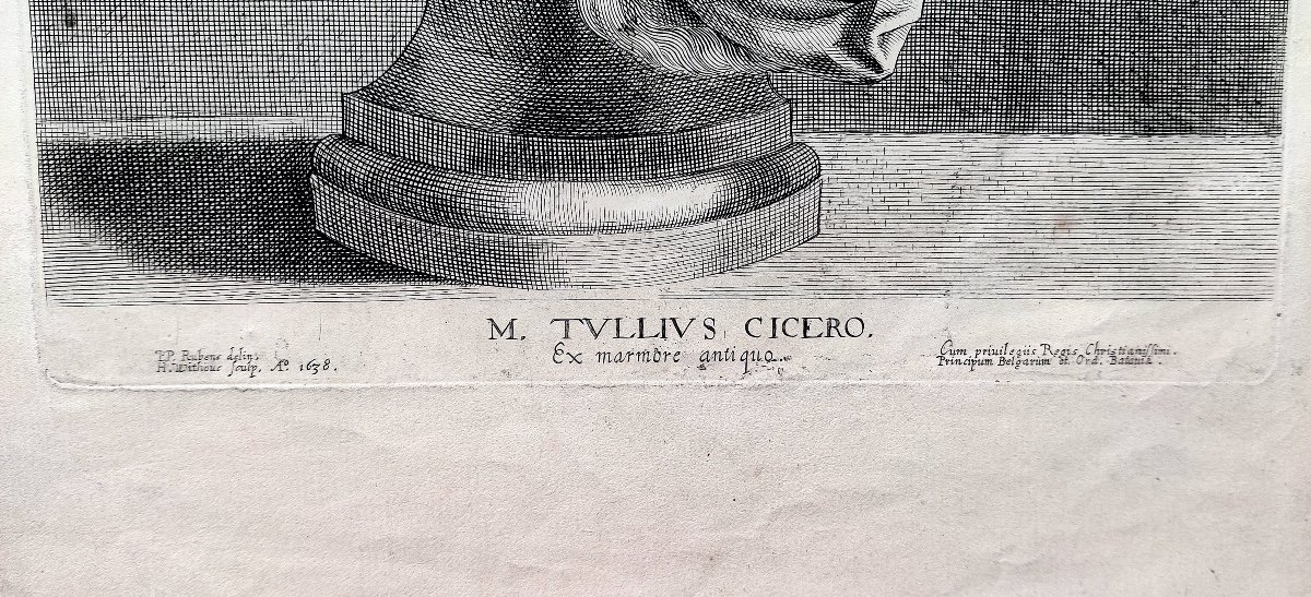 4 gravures libres d'après Rubens " Personnages antiques",  d'époque XVII ème -photo-3
